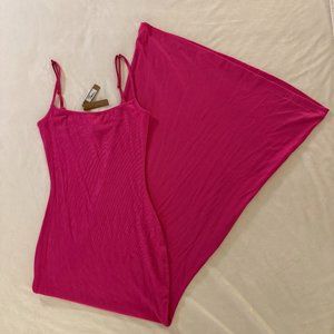 Skims Soft Lounge Long Slip Dress - Pink - Size Medium